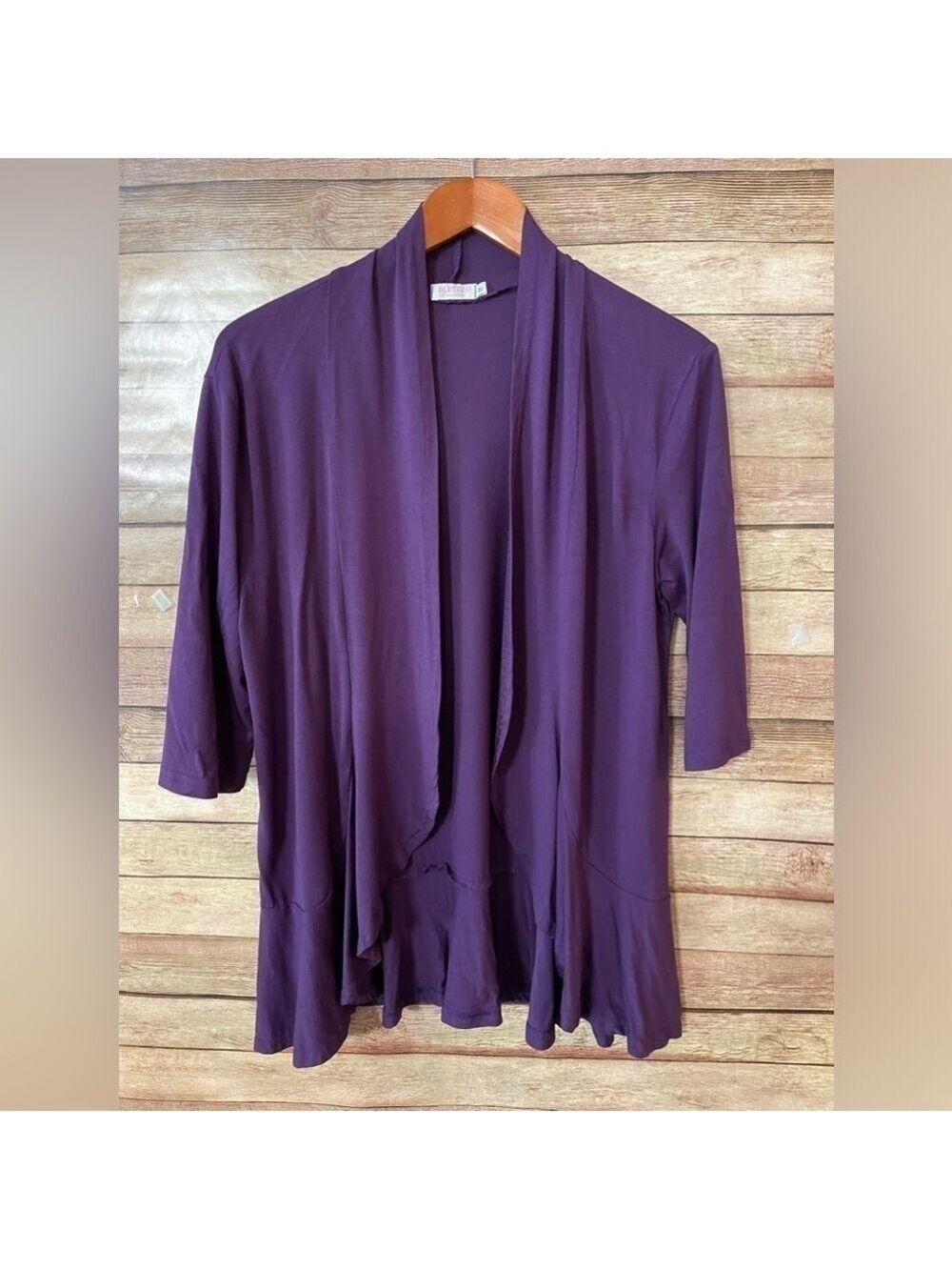 Bluetime Womens Casual Lightweight Open Front Cardigan Soft Draped Ruffle Medium